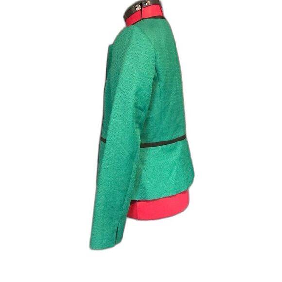 Black Label Evan Picone Blazer Women’s Size 6 Green & Black Open Front - Picture 2 of 7